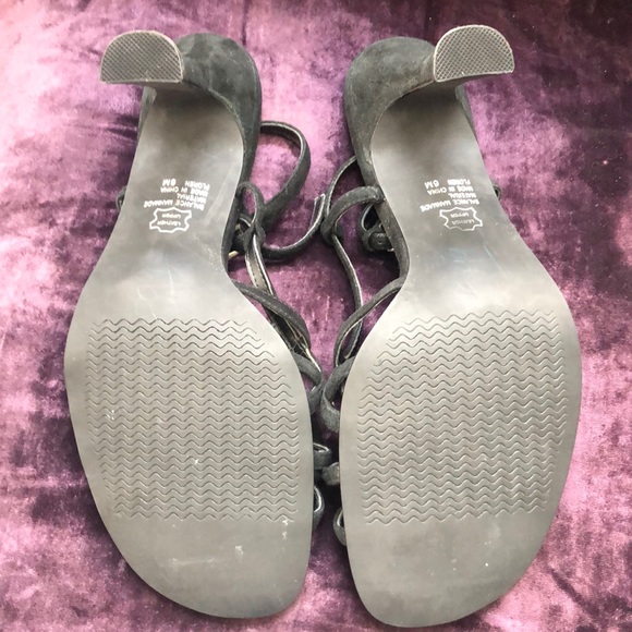 3/$20 - Black suede strappy slings back sandal - Picture 3 of 5